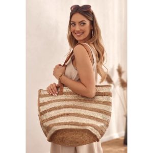 Jute bag / basket with beige