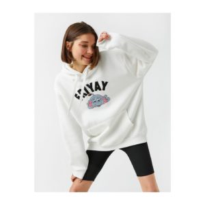 Koton Embroidered Oversize Hoodie