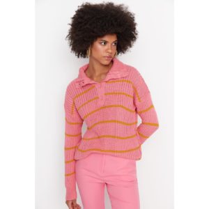 Trendyol Pink Polo Collar Knitwear