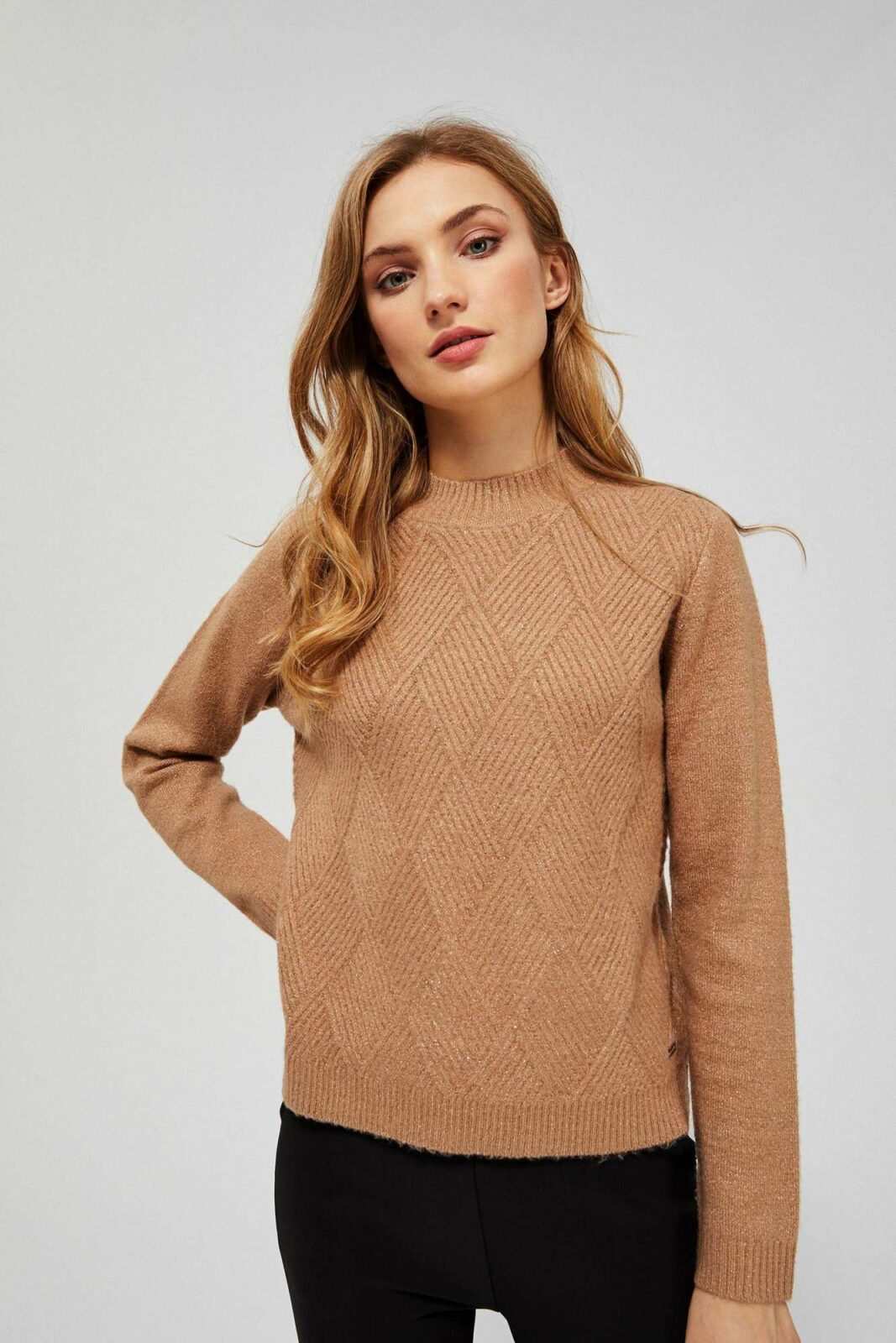 Sweater with metallic thread