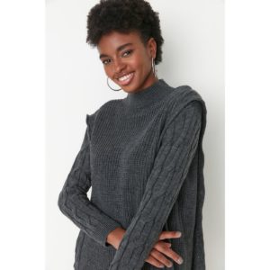 Trendyol Anthracite Knitted Detailed