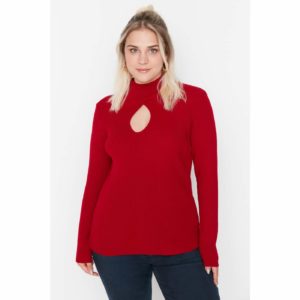 Trendyol Curve Red Cutout Detailed