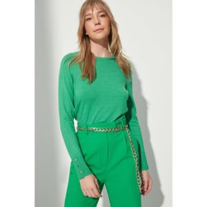 Trendyol Green Cufflink Detailed Knitwear