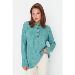 Trendyol Mint Collar Buttoned