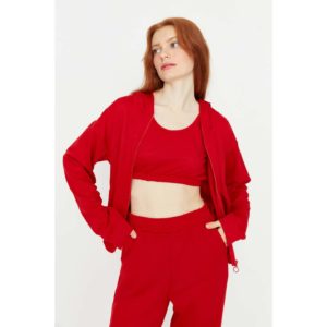Trendyol Red Hoodie 3-Piece Knitted