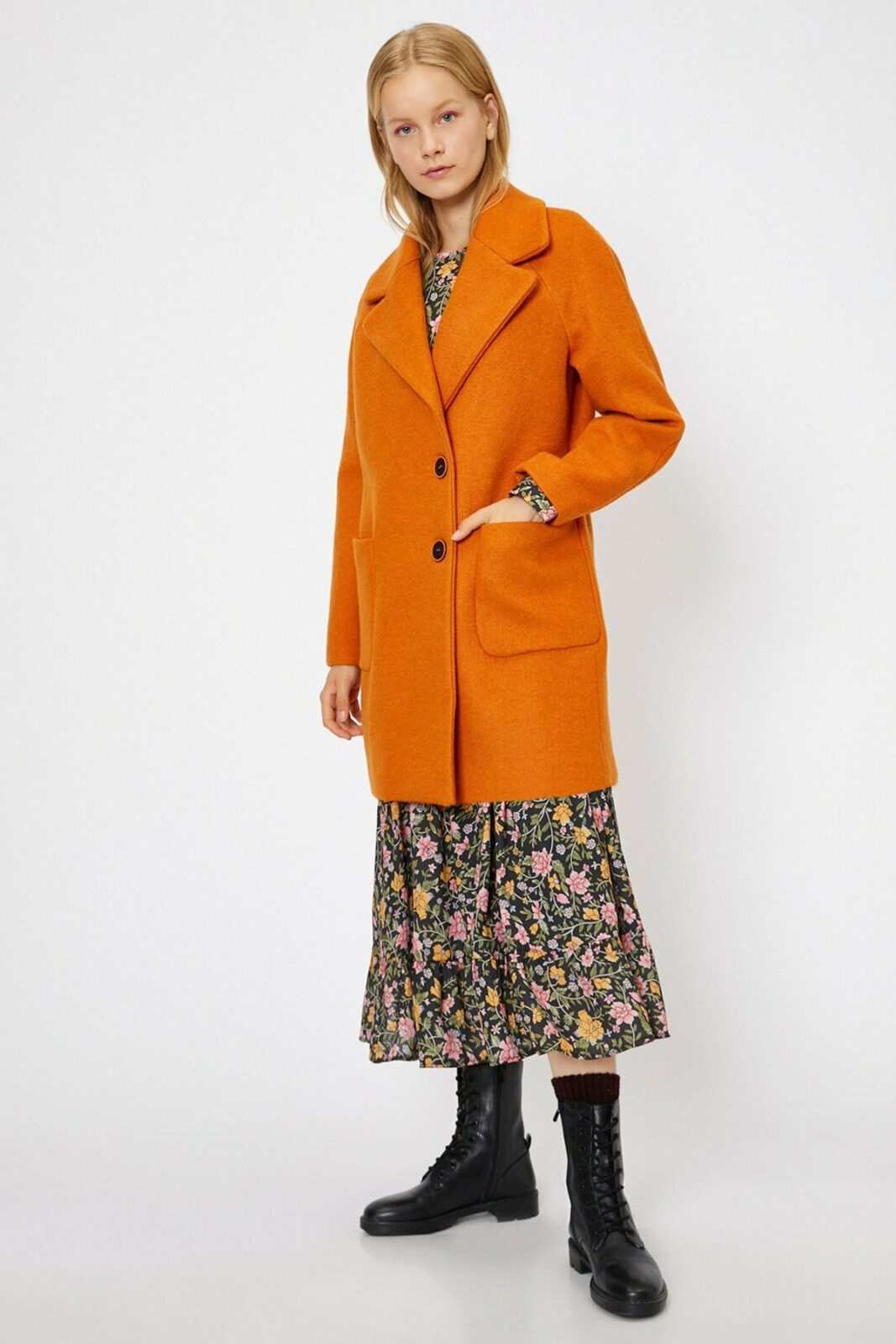 Koton Coat - Orange -