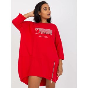 Red plus size tunic with