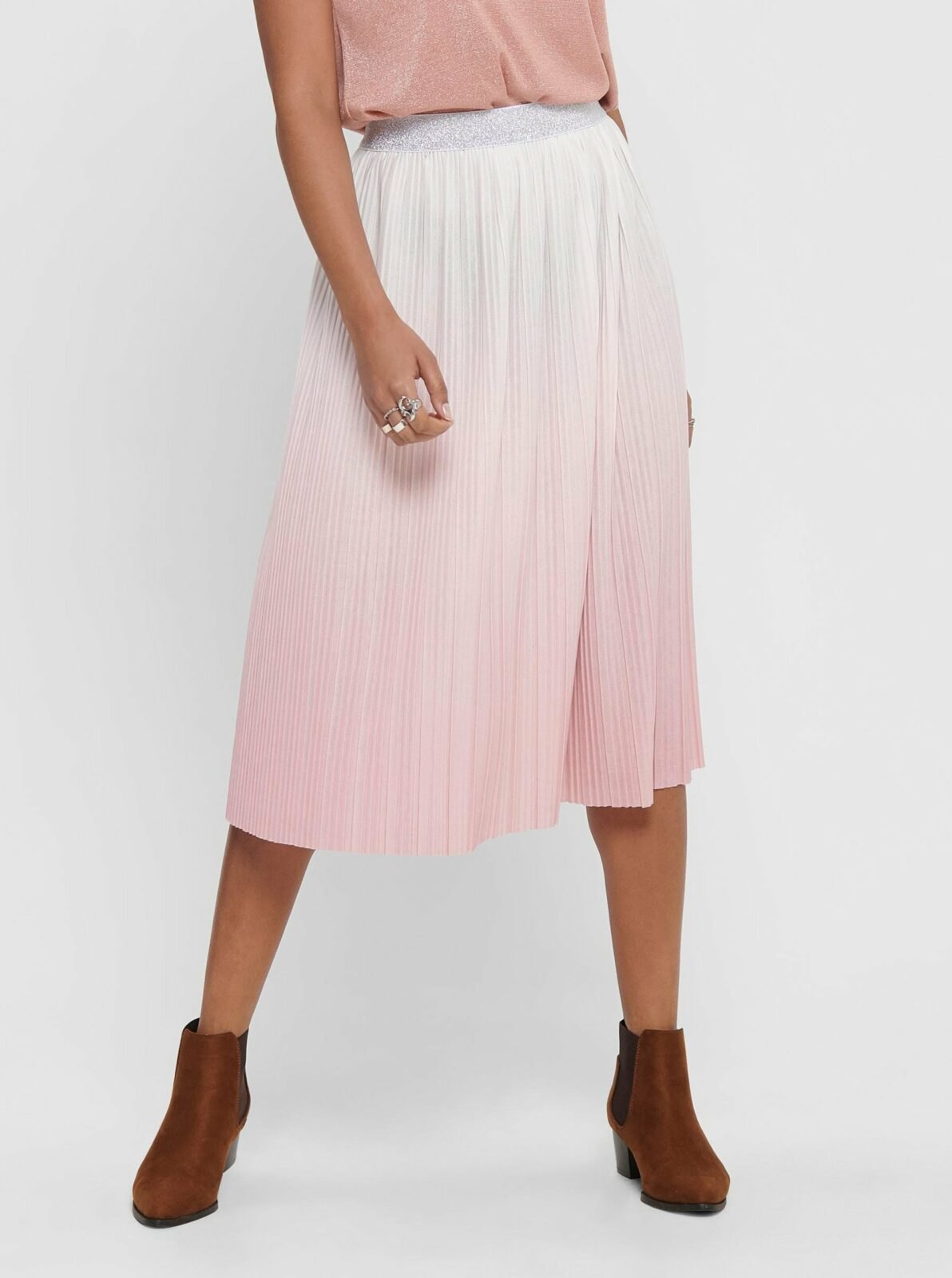 Růžová plisovaná sukně ONLY Dippy