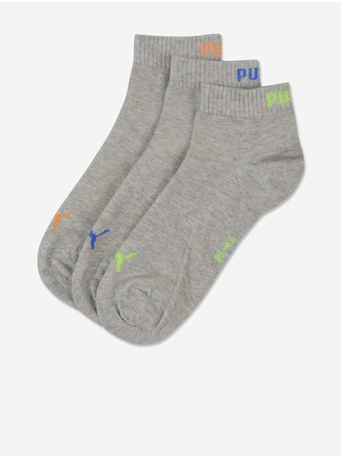 Sada tří párů ponožek v šedé barvě
