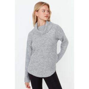 Trendyol Gray Ribbed Knitted