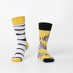 Men's white zebra socks