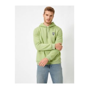 Koton Men's Green Hooded Long Sleeve