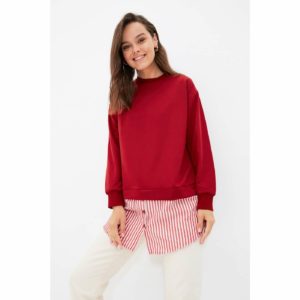 Trendyol Claret Red Crew Neck Knitted