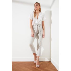 Trendyol Gray Belted Double