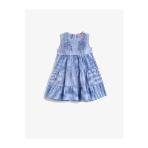 Koton Baby Girl BLUE STRIPED Embroidered Dress Striped