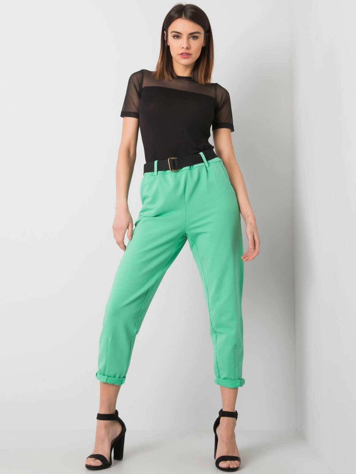 Zelené dámské kalhoty s
