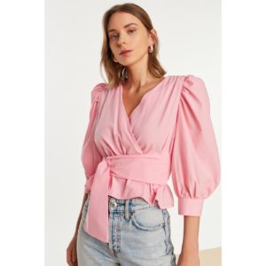 Trendyol Pink Tie Detailed Double Breasted