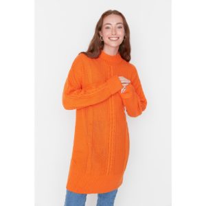 Trendyol Orange Stand Up Collar Knitted Knitwear