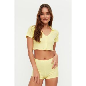 Trendyol Yellow Crop Camisole Knitted