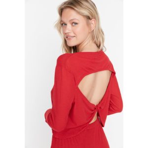 Trendyol Red Back Detailed Camisole Knitted Bottom Top