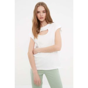 Trendyol White Cut Out Detailed