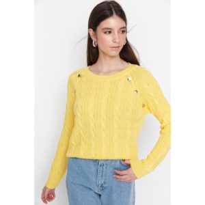 Trendyol Yellow Button Detailed Knitwear