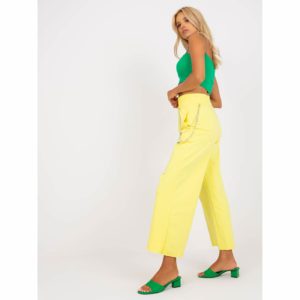 Yellow wide sweatpants with