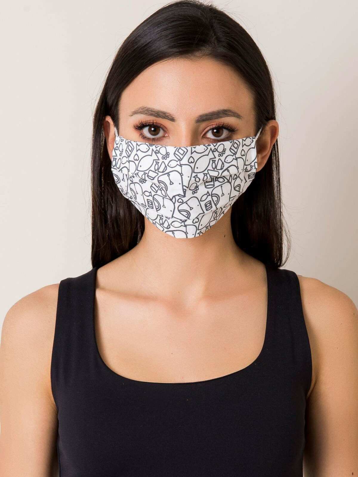 Černobílá ochranná maska s