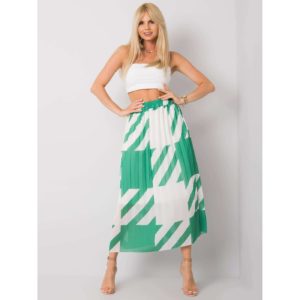 Green pleated skirt with
