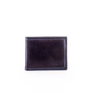 Men's black leather wallet with