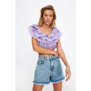 Trendyol Lilac Flared Scalloped