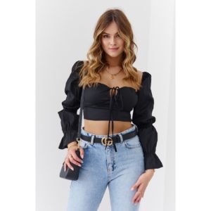 Black short blouse with