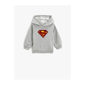 Koton Hooded Superman Printed Sweatshirt Licensed Long