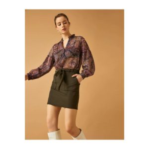Koton Standard Pattern Mini Skirt