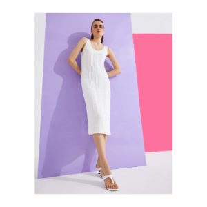 Koton Women's Off-White Dress