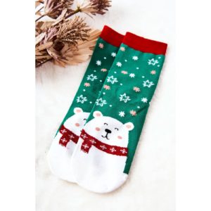 Christmas Socks Bear Green