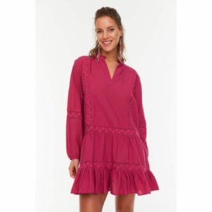 Trendyol Fuchsia Lace Detailed Voile