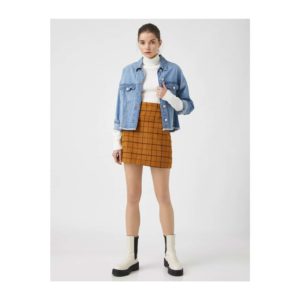 Koton Check Mini Skirt