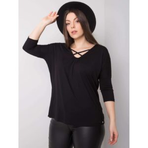 Larger black viscose blouse