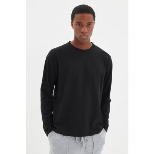 Trendyol Black Oversize Printed Knitted Men's