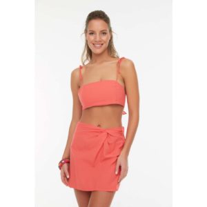 Trendyol Red Ruffle Detailed Woven Bottom-Top