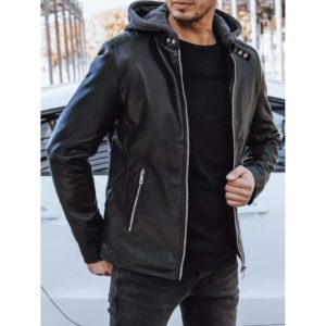 Black men's leather jacket