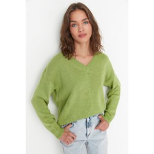Trendyol Green V Neck Knitwear