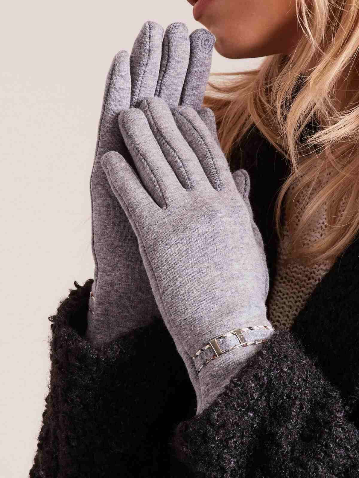 Dámské rukavice s šedou