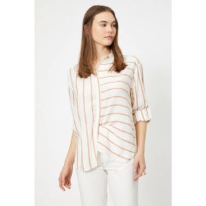 Koton Striped Asymmetrical Shirt