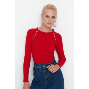 Trendyol Red Cut Out Detailed Knitwear