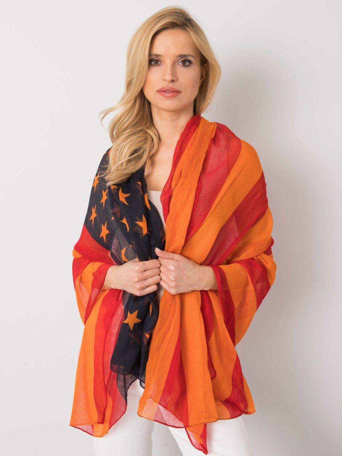 Červený a oranžový šátek