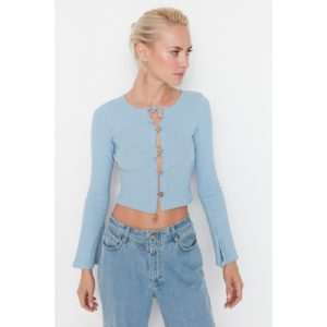 Trendyol Baby Blue Buttoned and Ribbed