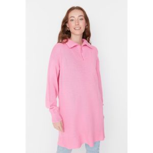 Trendyol Pink Stand Up Collar Zippered