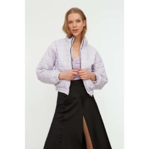 Trendyol Lilac Oversize Crop Quilted